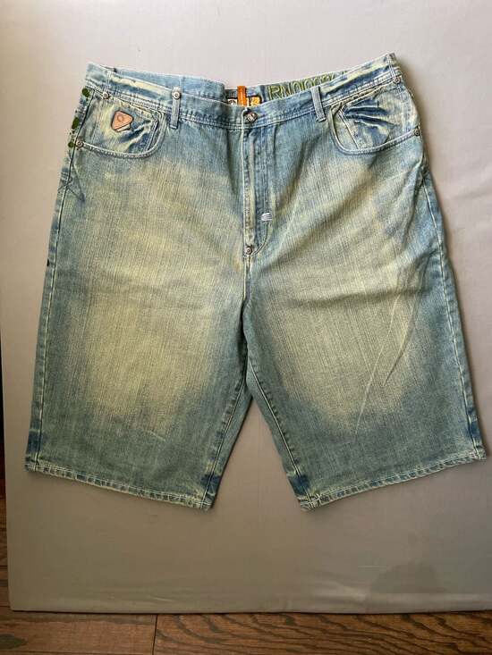 Akademiks Other - Akademiks Vintage Y2K Baggy Graphic Print Denim Jorts Shorts Size 44